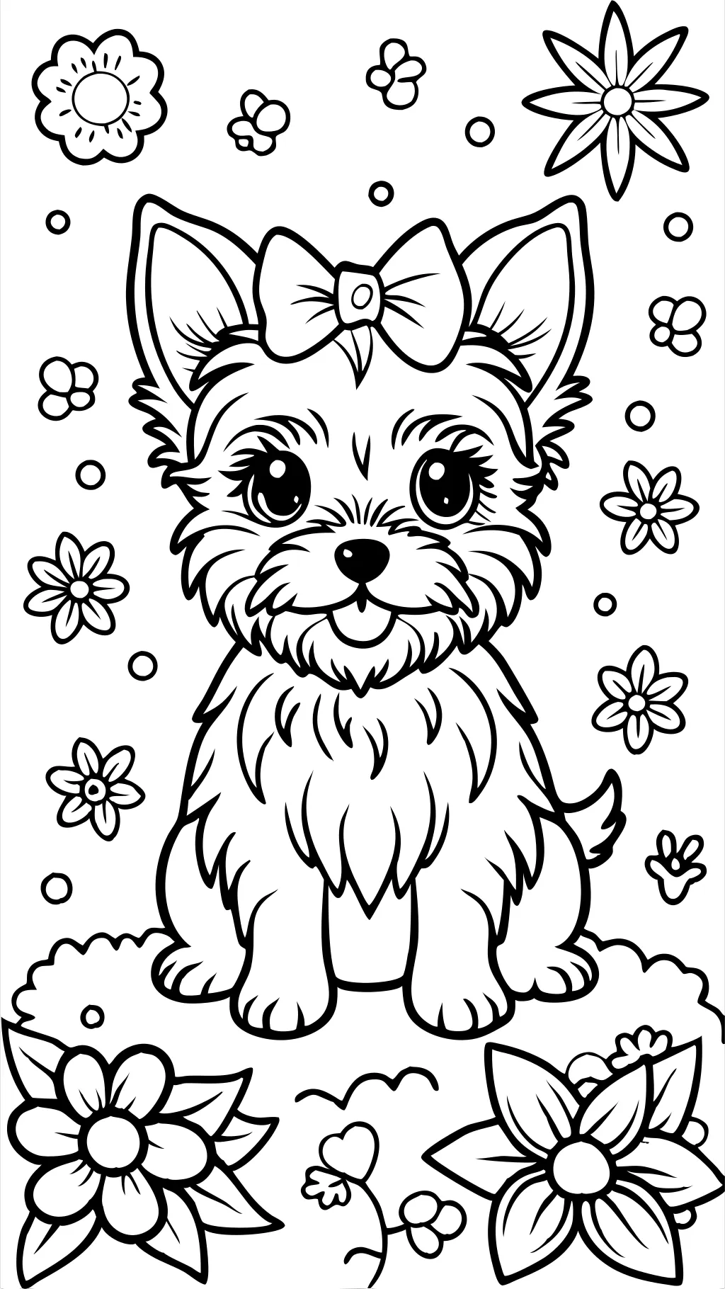 Página para colorear de Yorkie